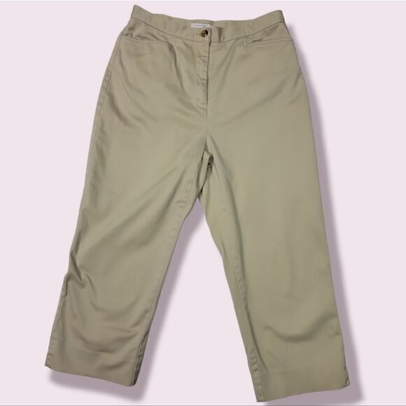 𝅺jones Sport Light Tan Women's Cropped, Capri Pants, Size 4 - Picture 1 of 5